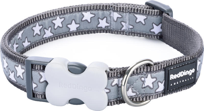 E-shop Obojek RD stars COOL GREY - 1,2cm/20-32cm