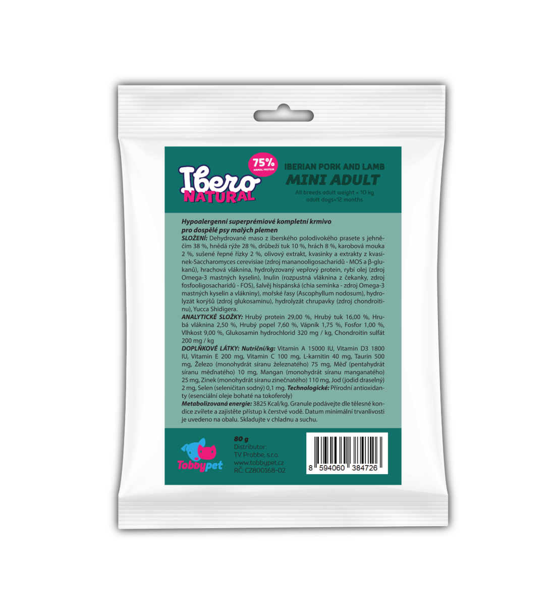 Vzorek - Ibero Natural Dog Mini Adult - 80g
